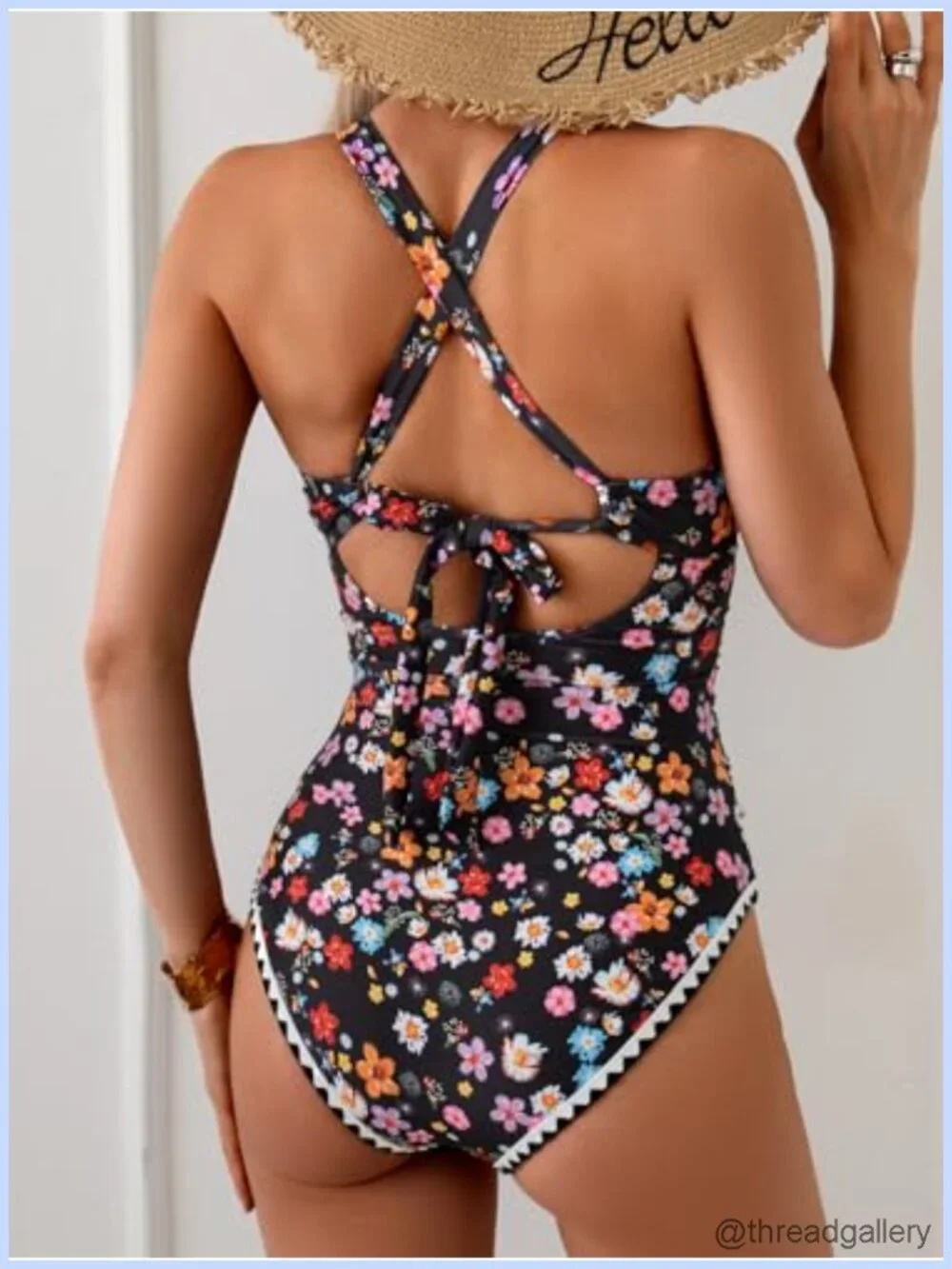 Women's One Piece Swimsuit Tummy Control Ruched Push Up V-Neck